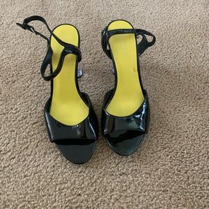 Peep toe black heels women’s size 10.5